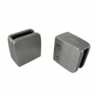 kvadratinis nerzaveikos stiklo laikiklis su apsauga ploksciam pavirsiui