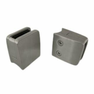 nerudijantis kvadratinis stiklo laikiklis apvaliam vamzdziui su apsauga